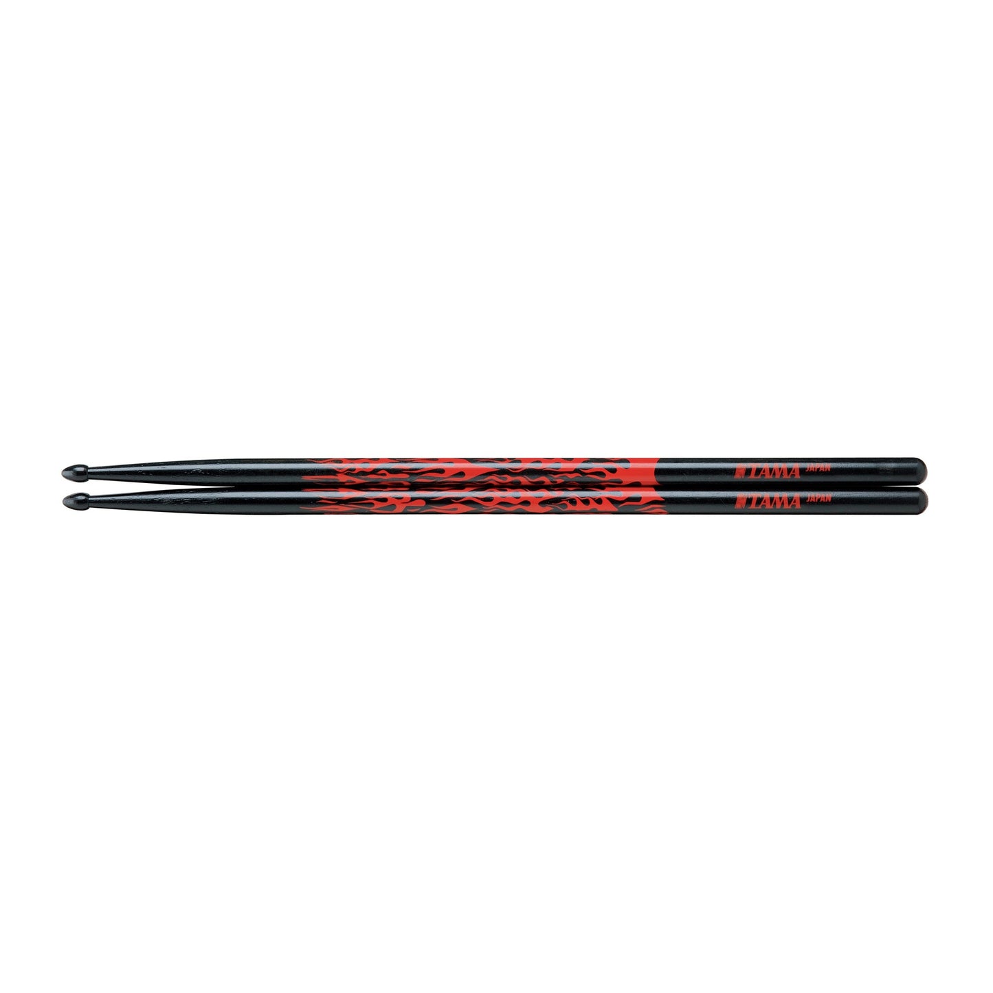 Tama 7A-F-BR – Rhythmic Fire Red on Black Jazz Sticks