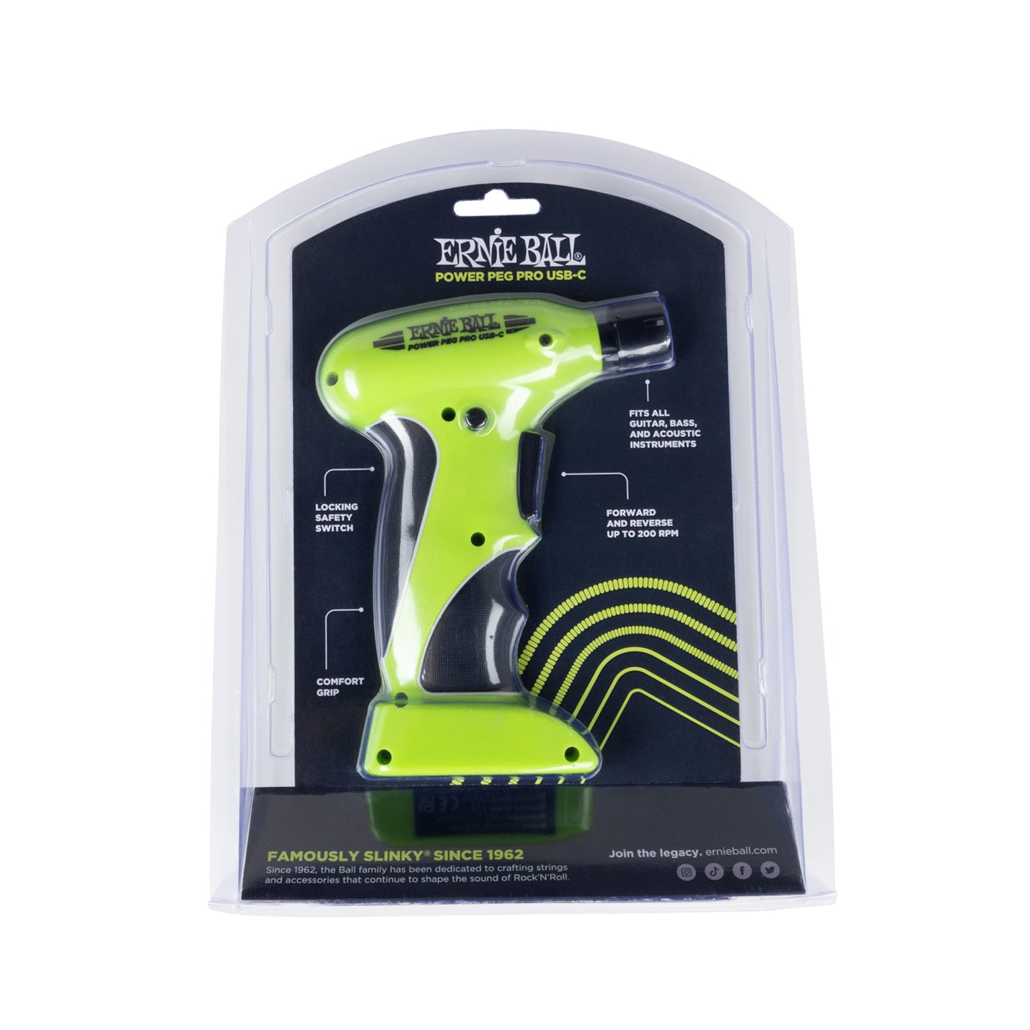 Ernie Ball P09626 Power Peg Pro USB-C Rechargeable String Winder
