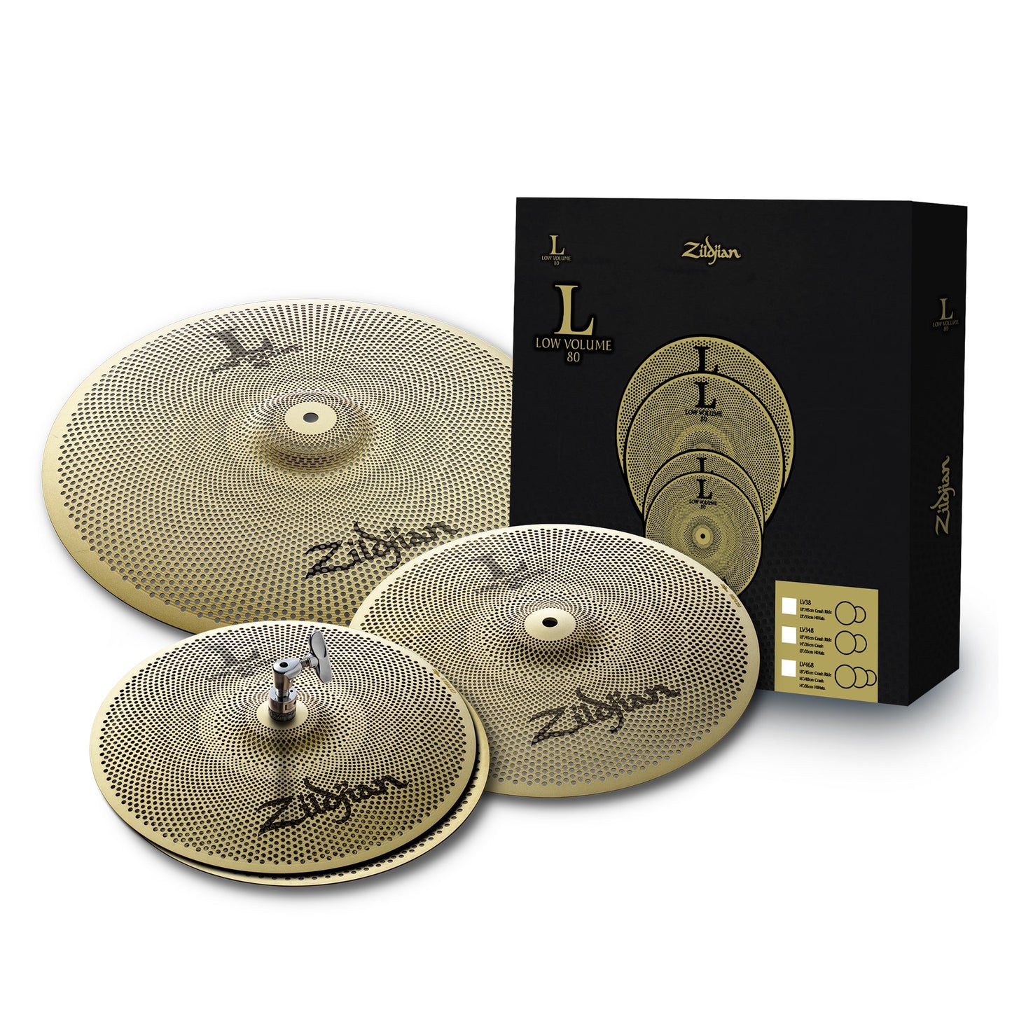 Zildjian LV348 L80 Low Volume Cymbal Pack | 3-Piece Set