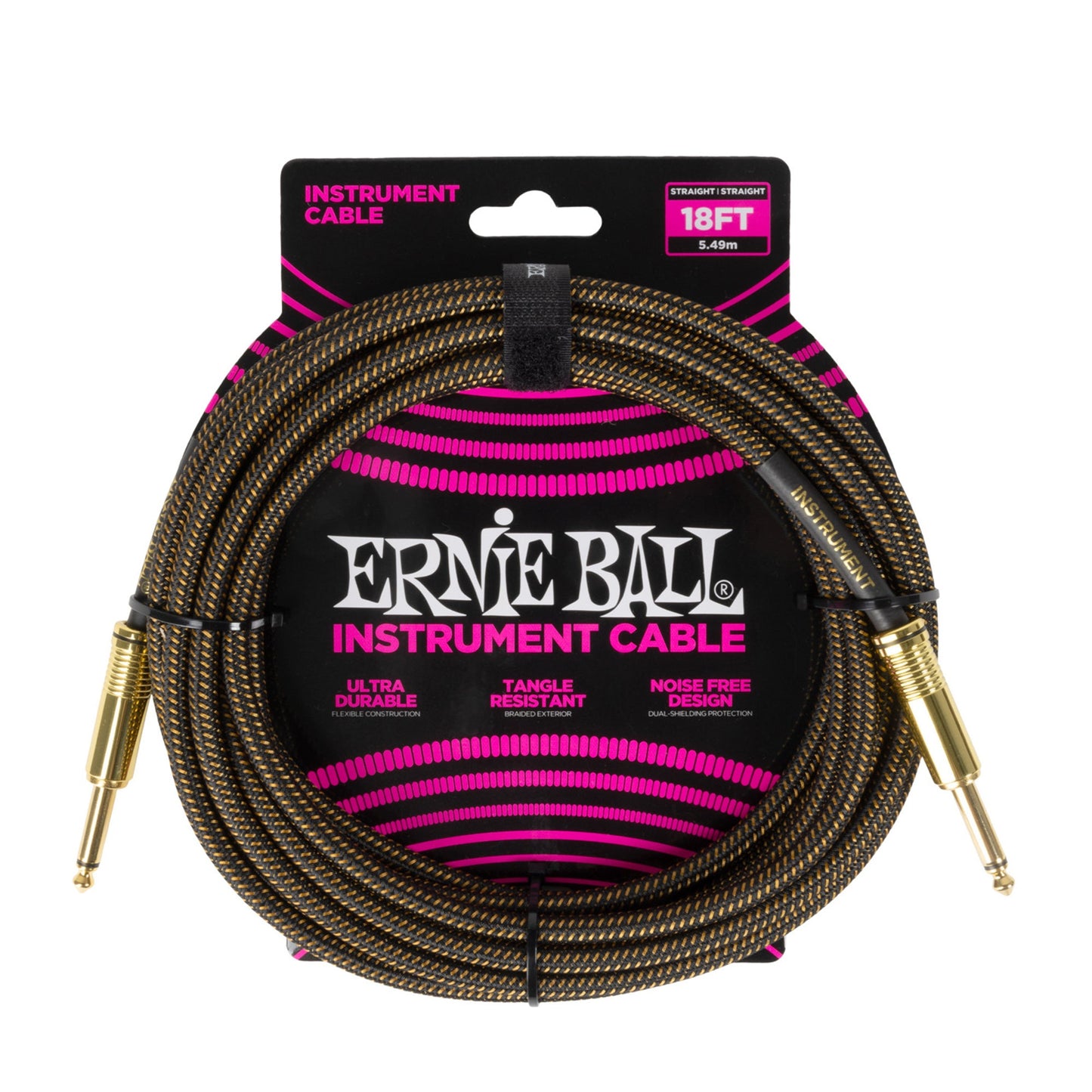 Ernie Ball P06432 Braided Instrument Cable 18ft Pay Dirt
