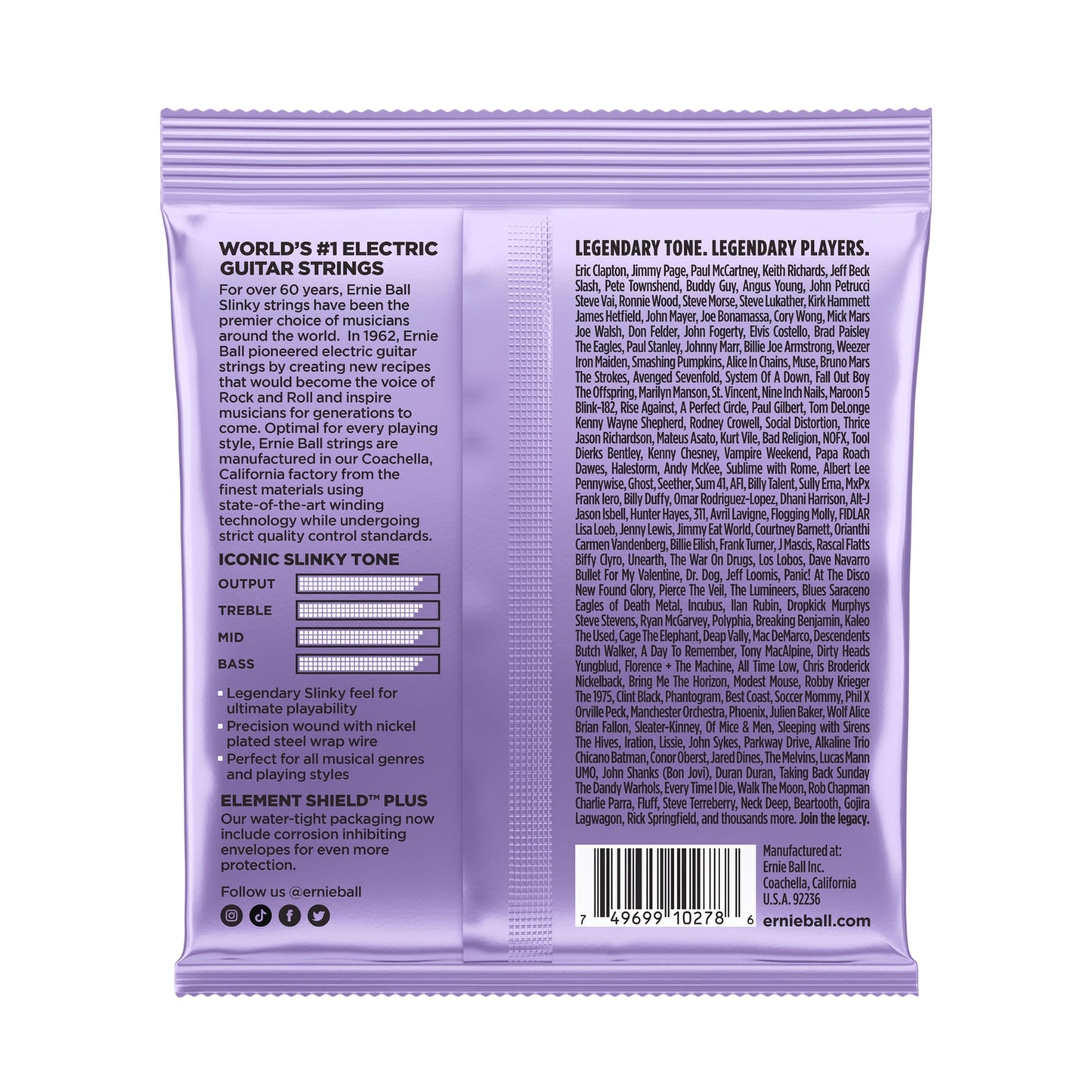 Ernie Ball P02227 Ultra Slinky Nickel Wound Electric Strings 10-48