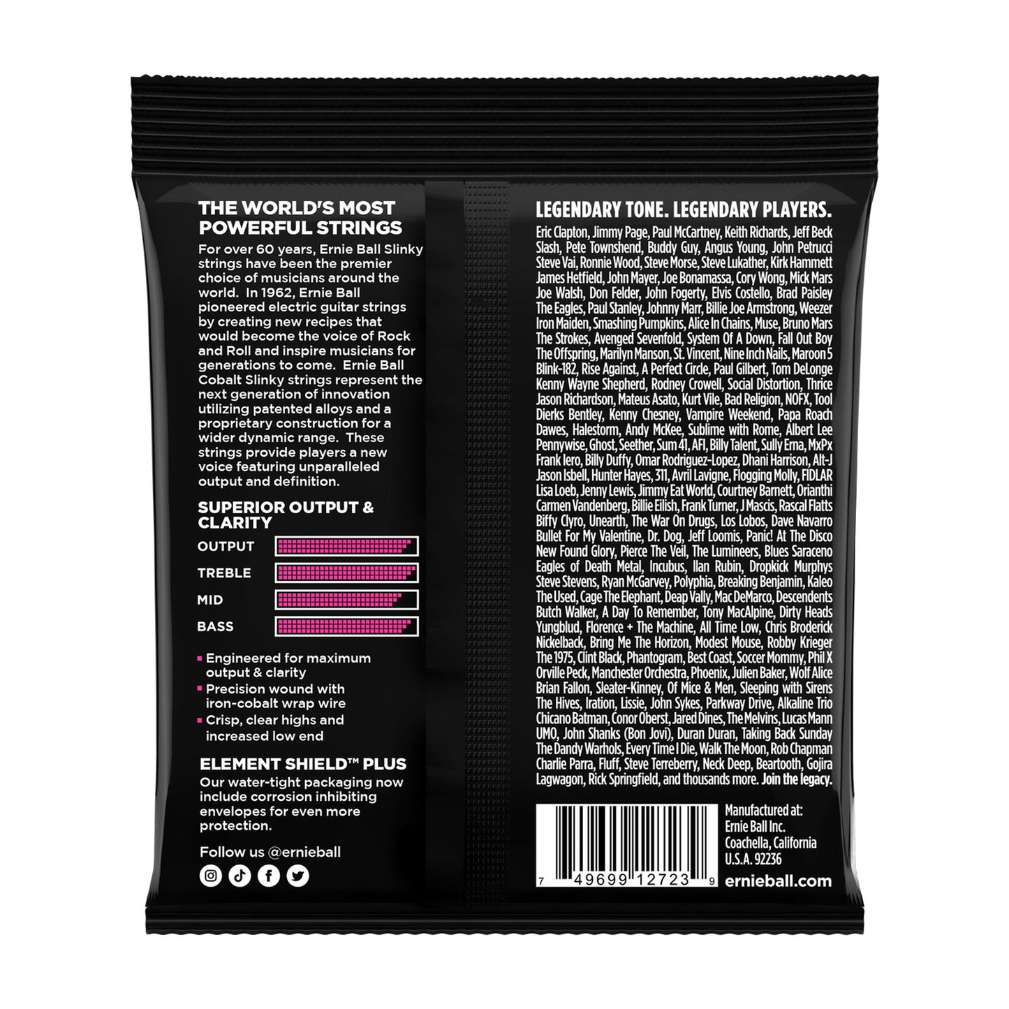 Ernie Ball P02723 Super Slinky Cobalt Electric Guitar Strings 9-42