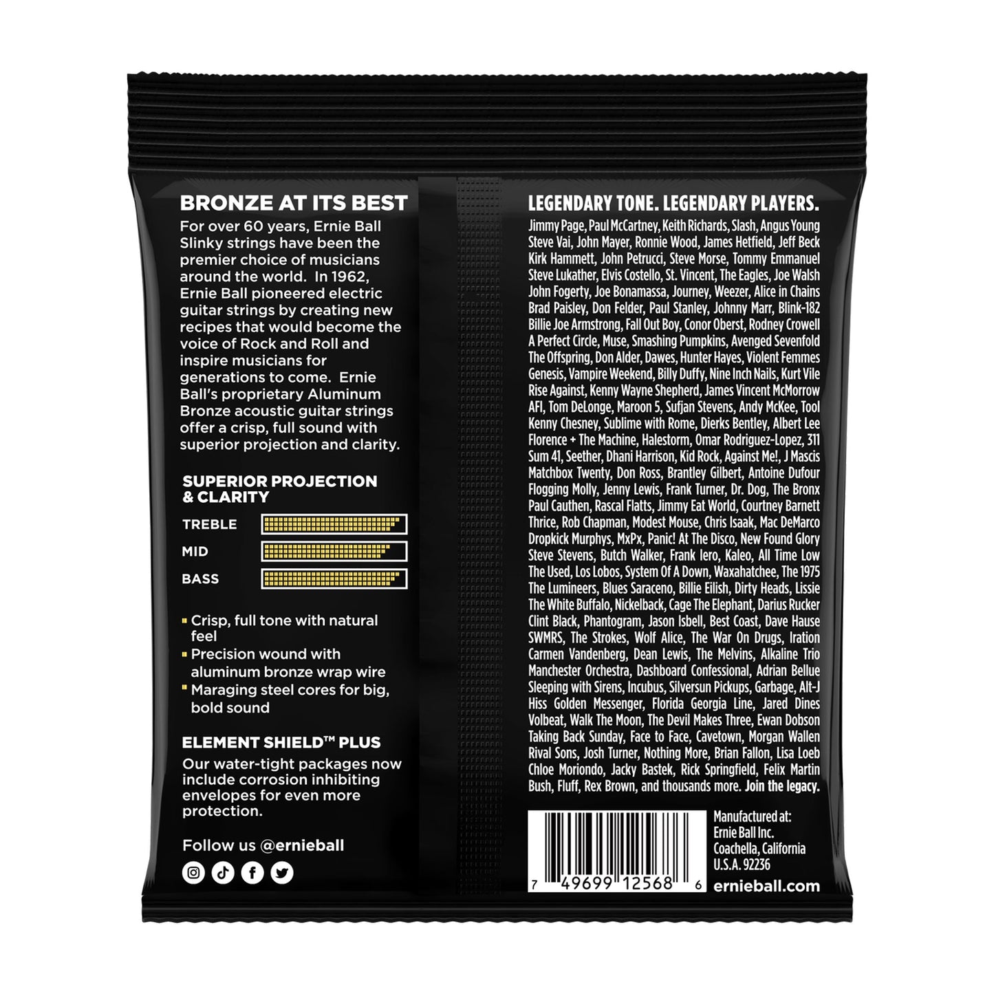 Ernie Ball P02568 Aluminum Bronze Light Acoustic Guitar Strings 11-52
