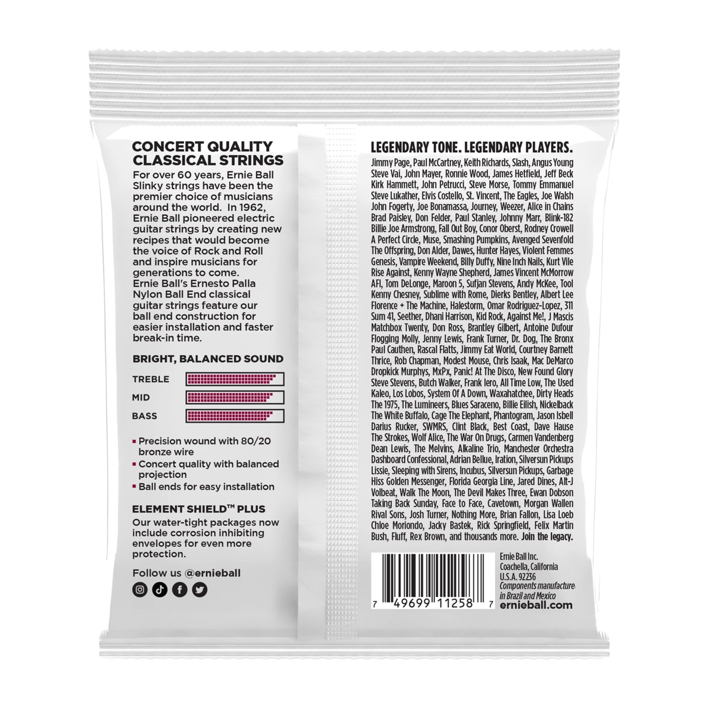 Ernie Ball P03409 Ernesto Palla Nylon Ball End Classical Strings Black & Gold 3-Pack
