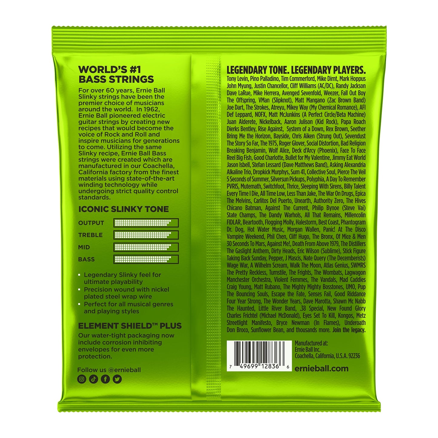 Ernie Ball P02836 Regular Slinky Nickel Wound 5-String Bass Strings 45-130