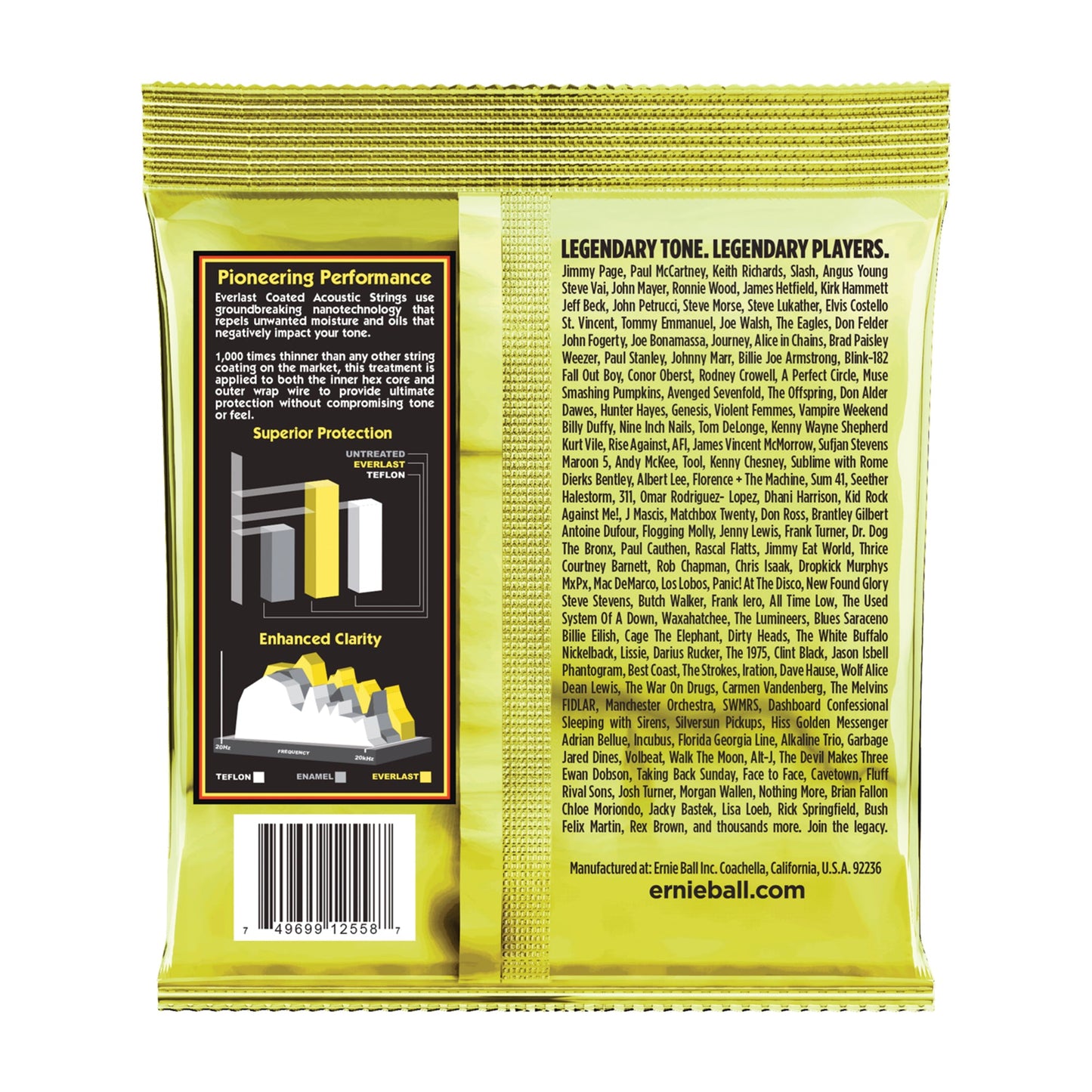 Ernie Ball P02558 Everlast Coated 80/20 Bronze Light Acoustic Strings 11-52