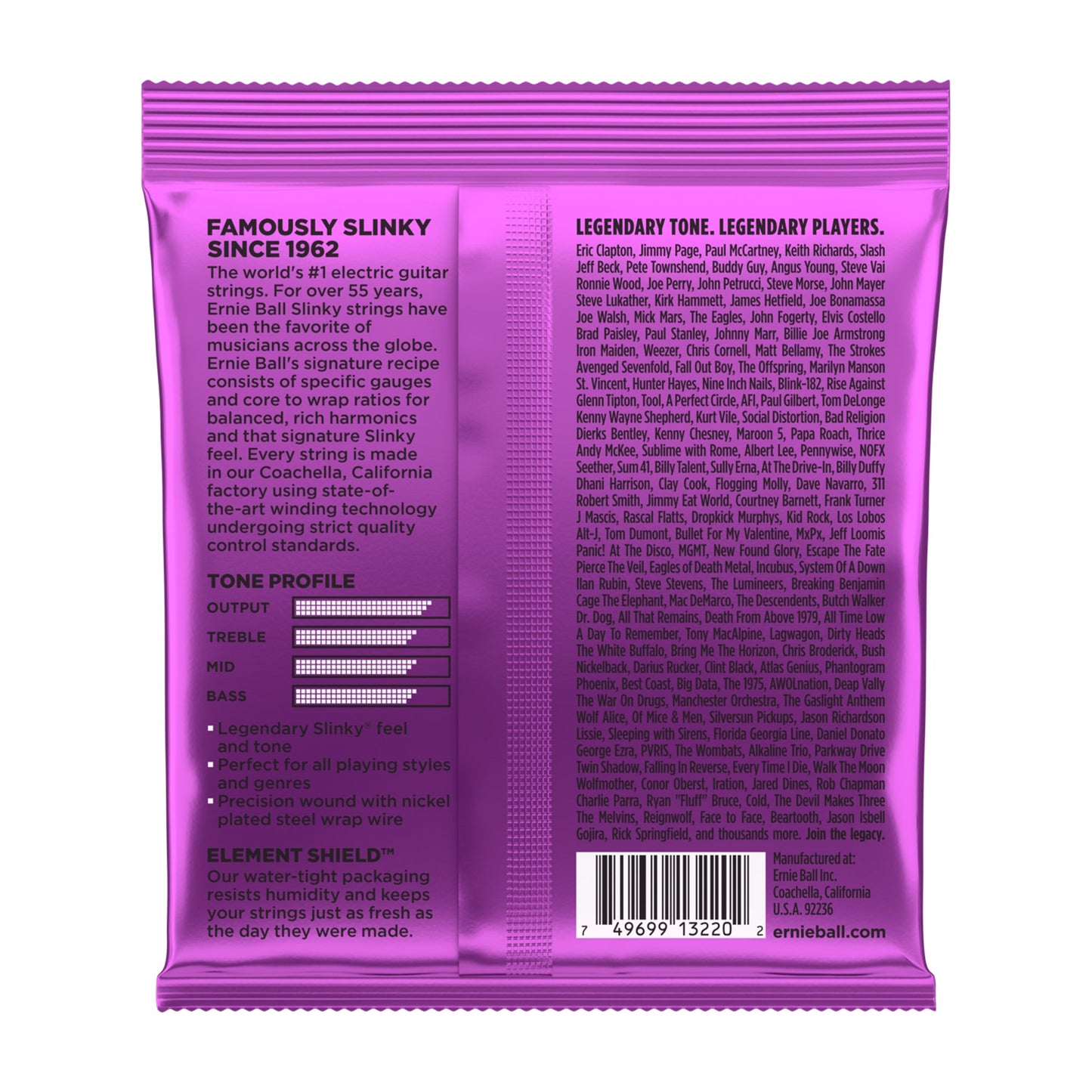 Ernie Ball P03220 Power Slinky Nickel Wound Electric Strings 11-48 3-Pack