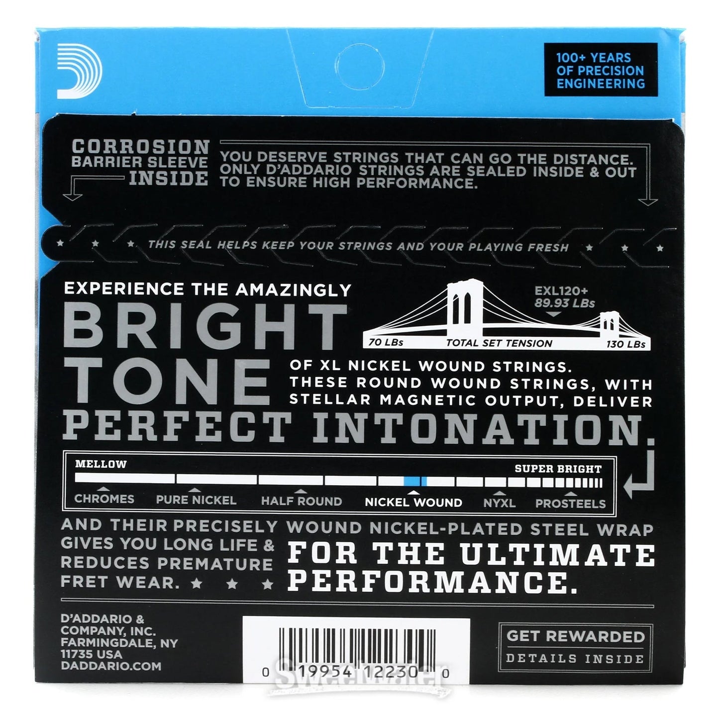 D'Addario EXL120+ XL Nickel Electric Guitar Strings Super Light Plus
