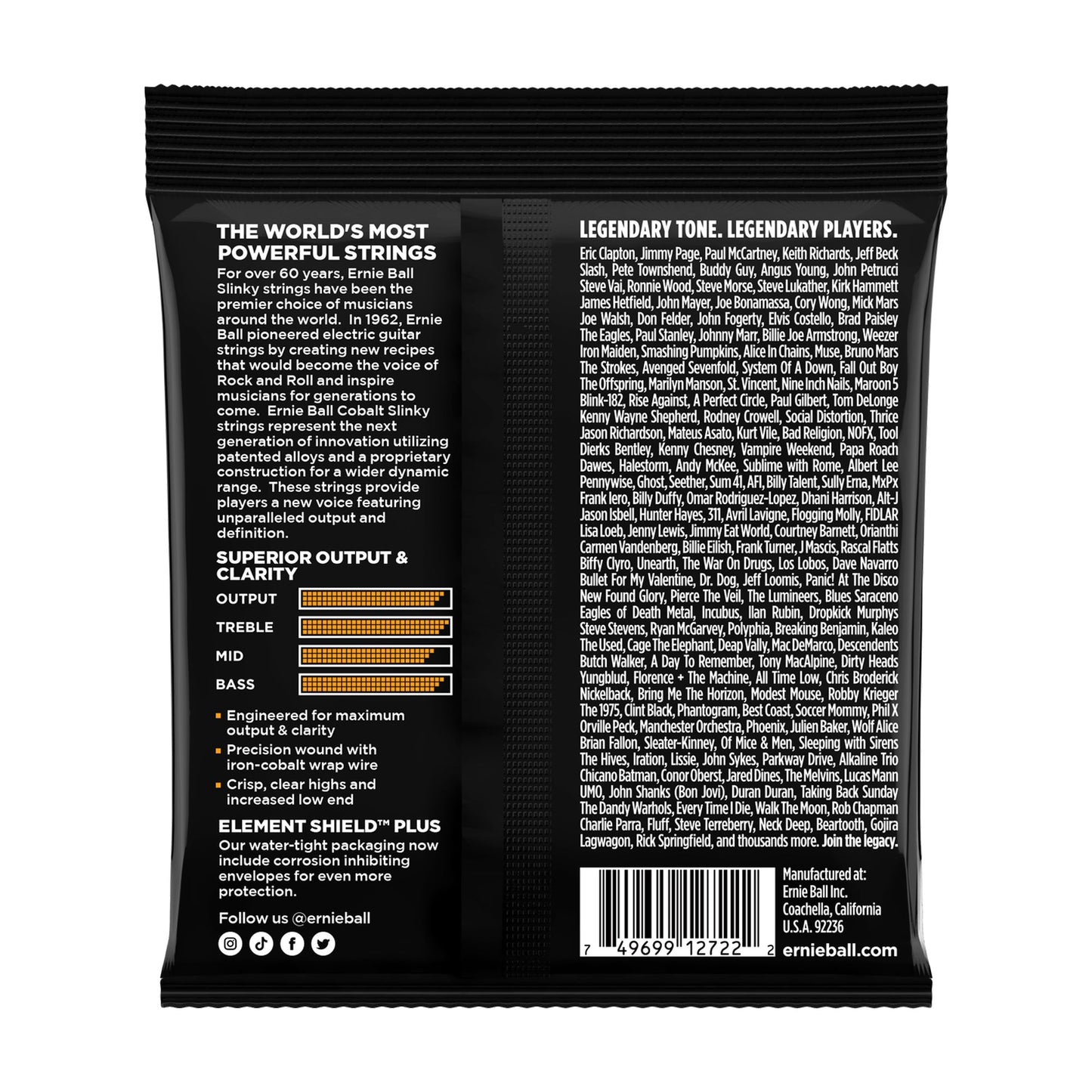 Ernie Ball P02722 Hybrid Slinky Cobalt Electric Guitar Strings 9-46