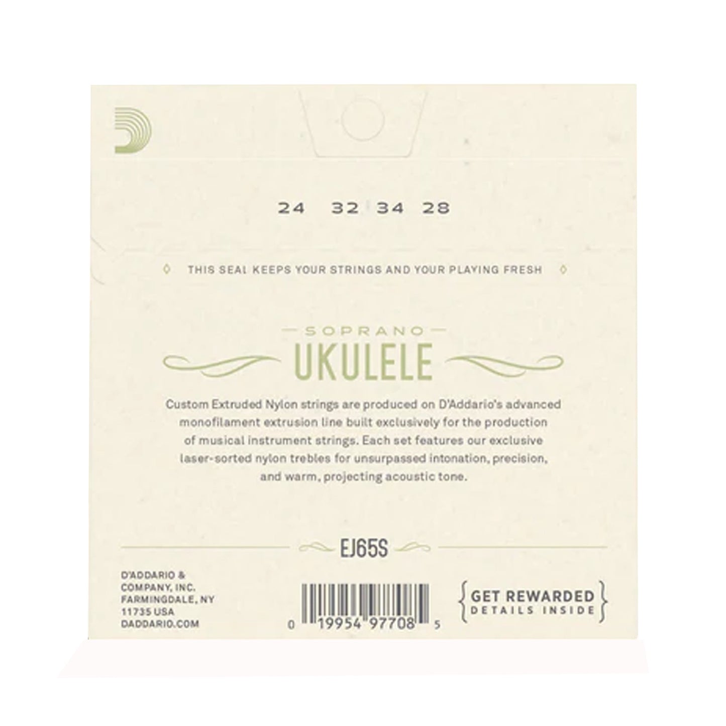 D'Addario EJ65S Pro-Arté Nylon Soprano Ukulele Strings ADF#B