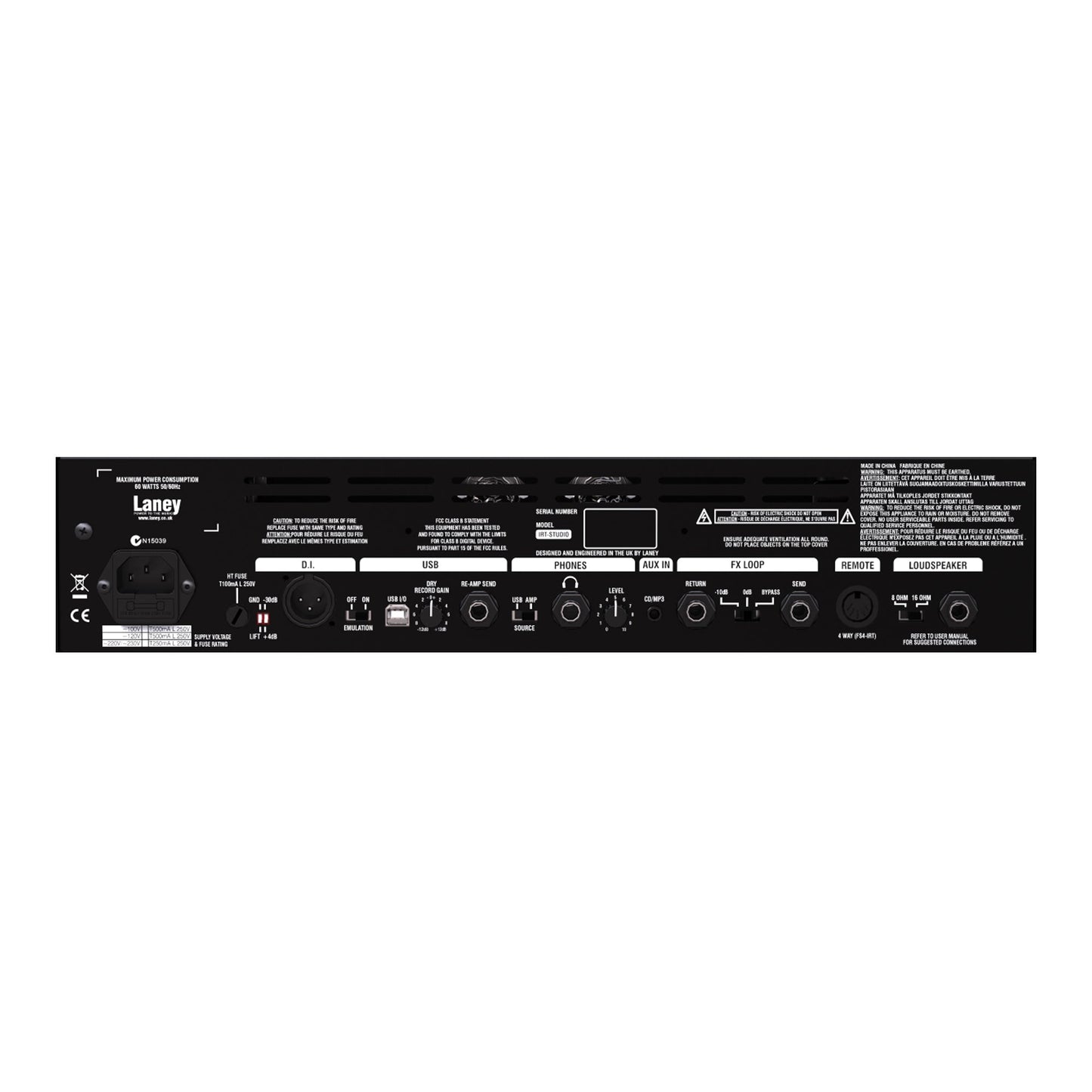 Laney IRT-STUDIO Iron Heart 15W All-Tube Guitar Amp Head | Black