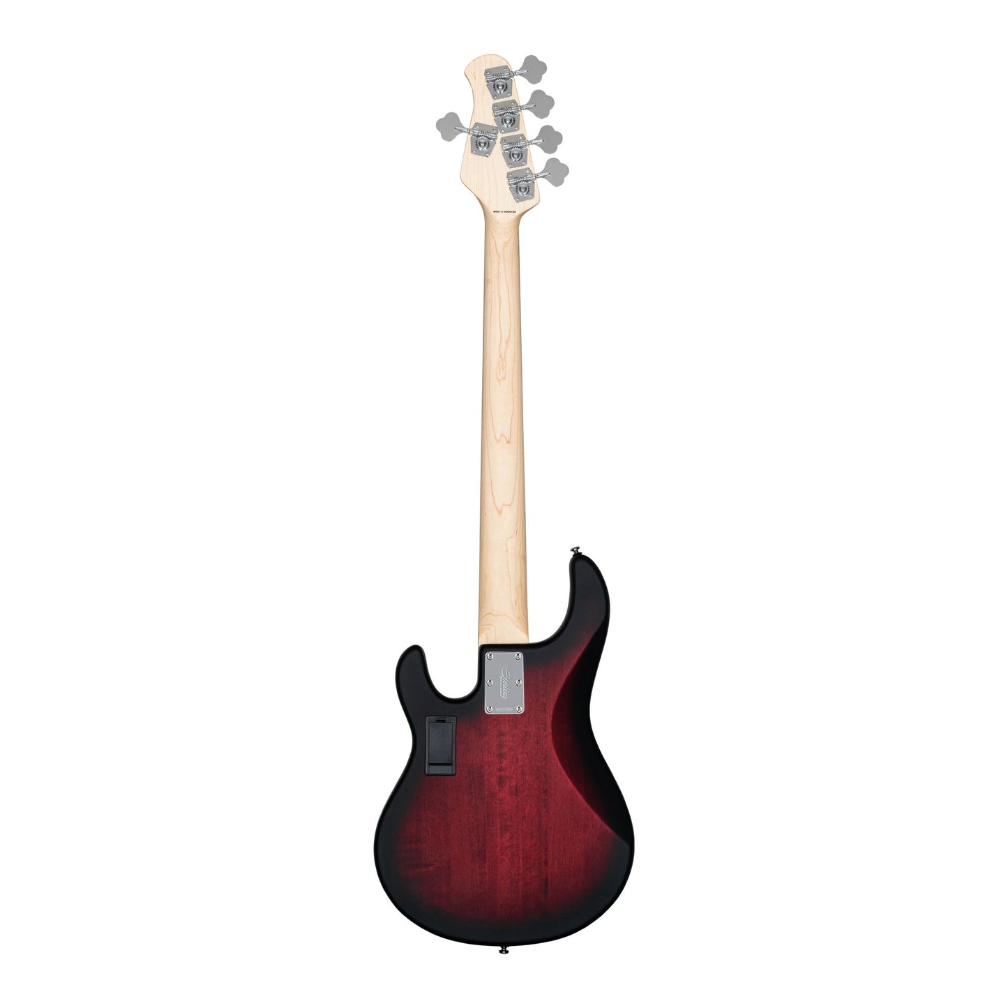 Sterling RAY5HH-RRBS – 5-String Dual HH Active Bass Guitar | Ruby Red Burst Satin