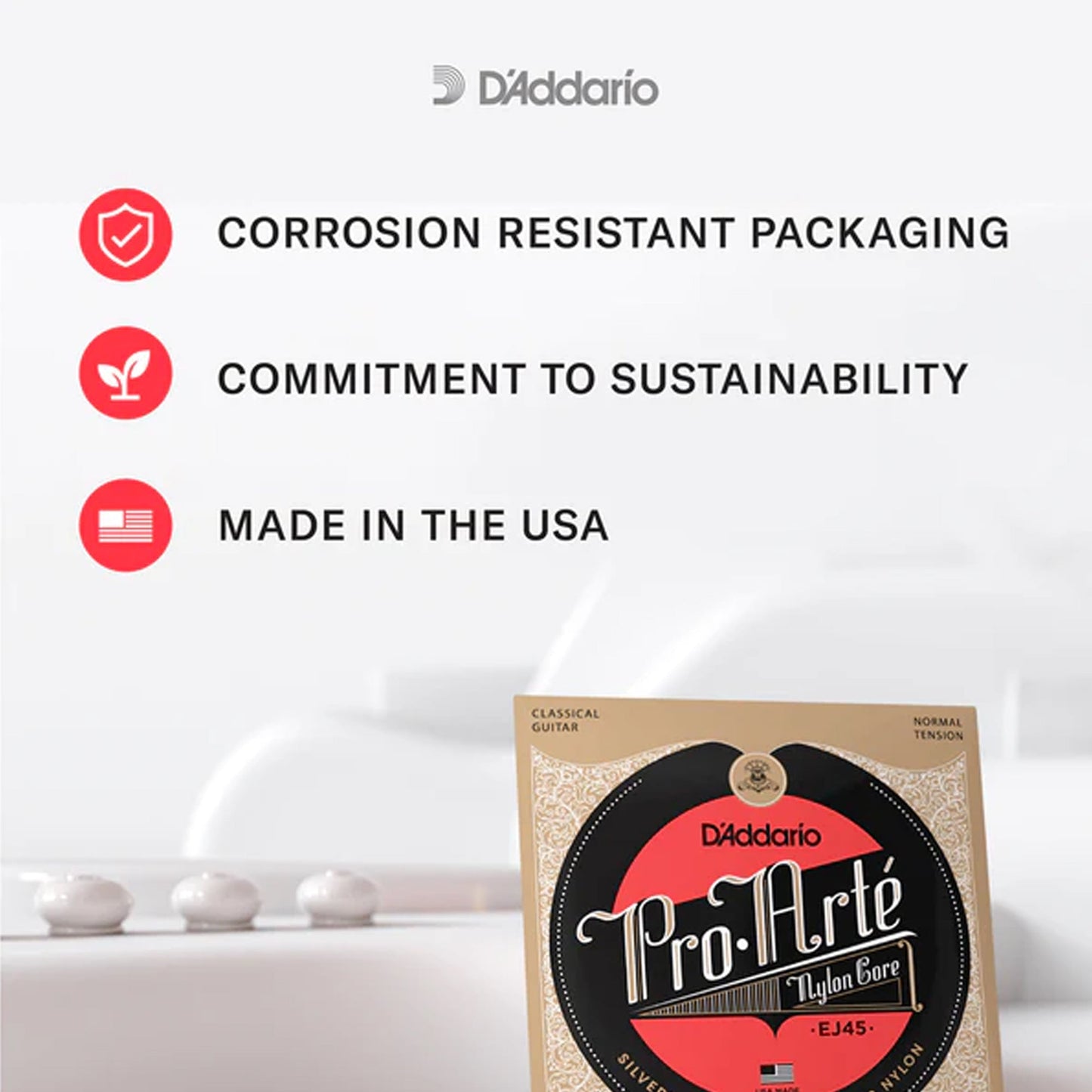 D'Addario EJ45C Pro-Arté Composite Classical Guitar Strings Normal