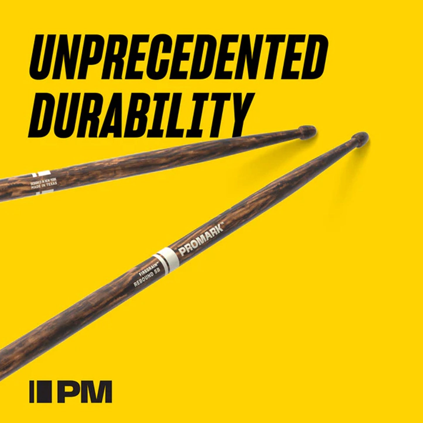 Promark R5AFG Rebound 5A FireGrain Fire-Treated Hickory Drumsticks | Acorn Wood Tip | Long Taper | Brown