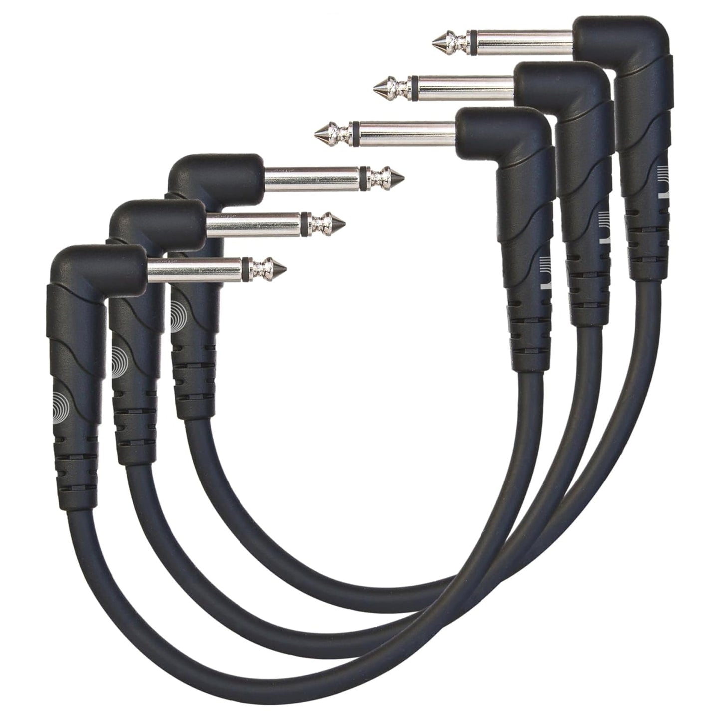 D'Addario PW-CGTP-305 Classic Series Right Angle Patch Cable 3-Pack