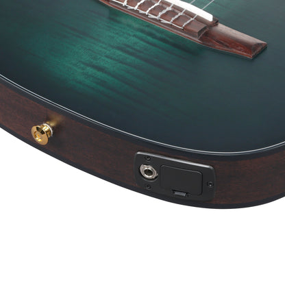 Ibanez FRH20FMN-DGL Nylon Acoustic Electric Guitar | Deep Emerald Green Low Gloss