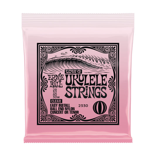 Ernie Ball P02330 Concert Tenor Wound Low G Nylon Ball End Ukulele Strings Clear
