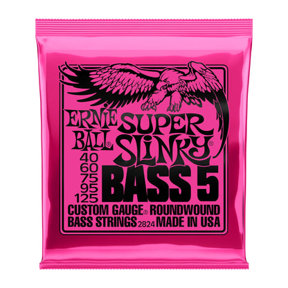 Ernie Ball P02824 Super Slinky Nickel Wound 5-String Bass Strings 40-125