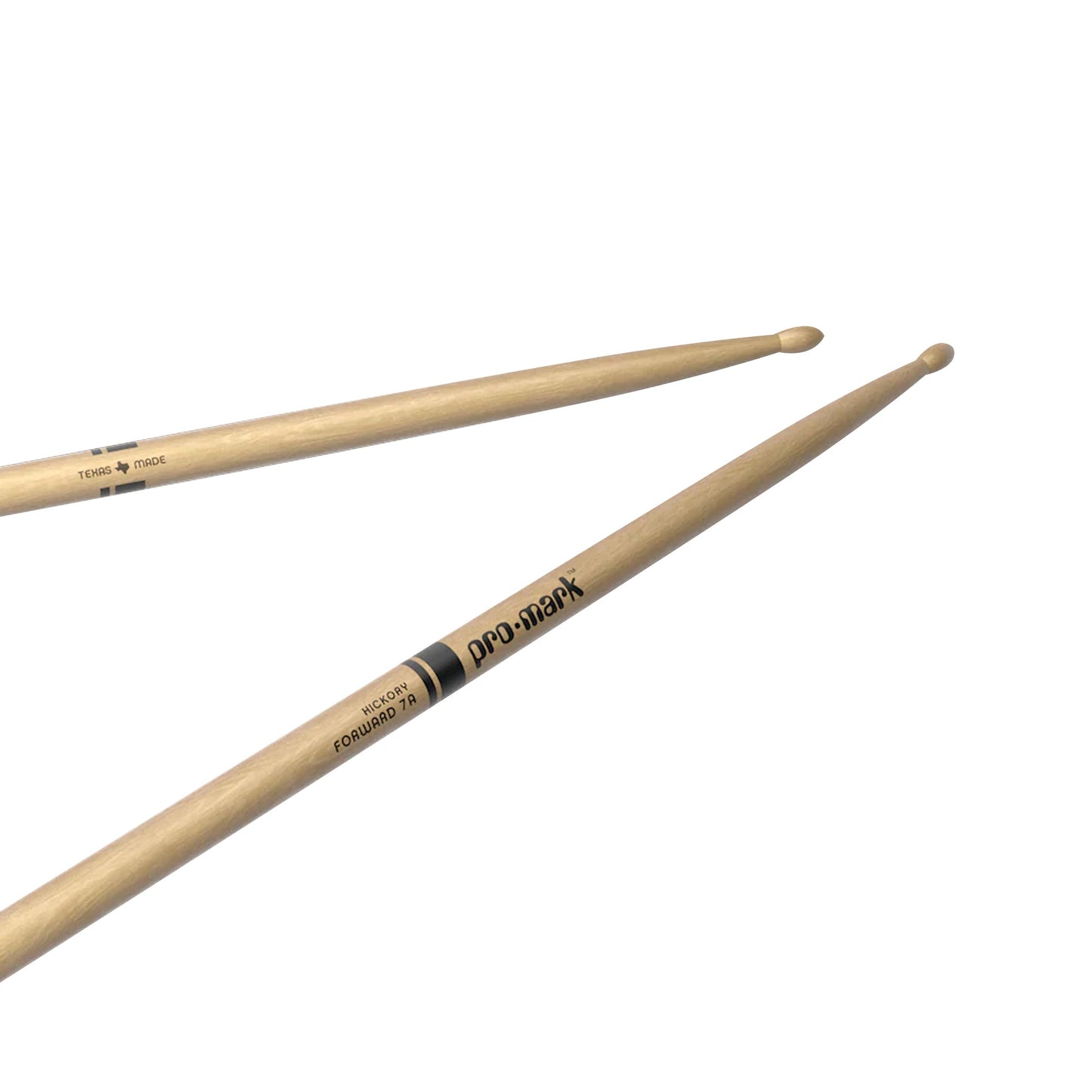 Promark TXPR7AW Hickory 7A Pro-Round Drumsticks | Oval Wood Tip | Short Taper | Wooden