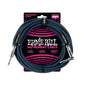 Ernie Ball P06060 Braided Instrument Cable Straight/Angle 25ft Black Blue