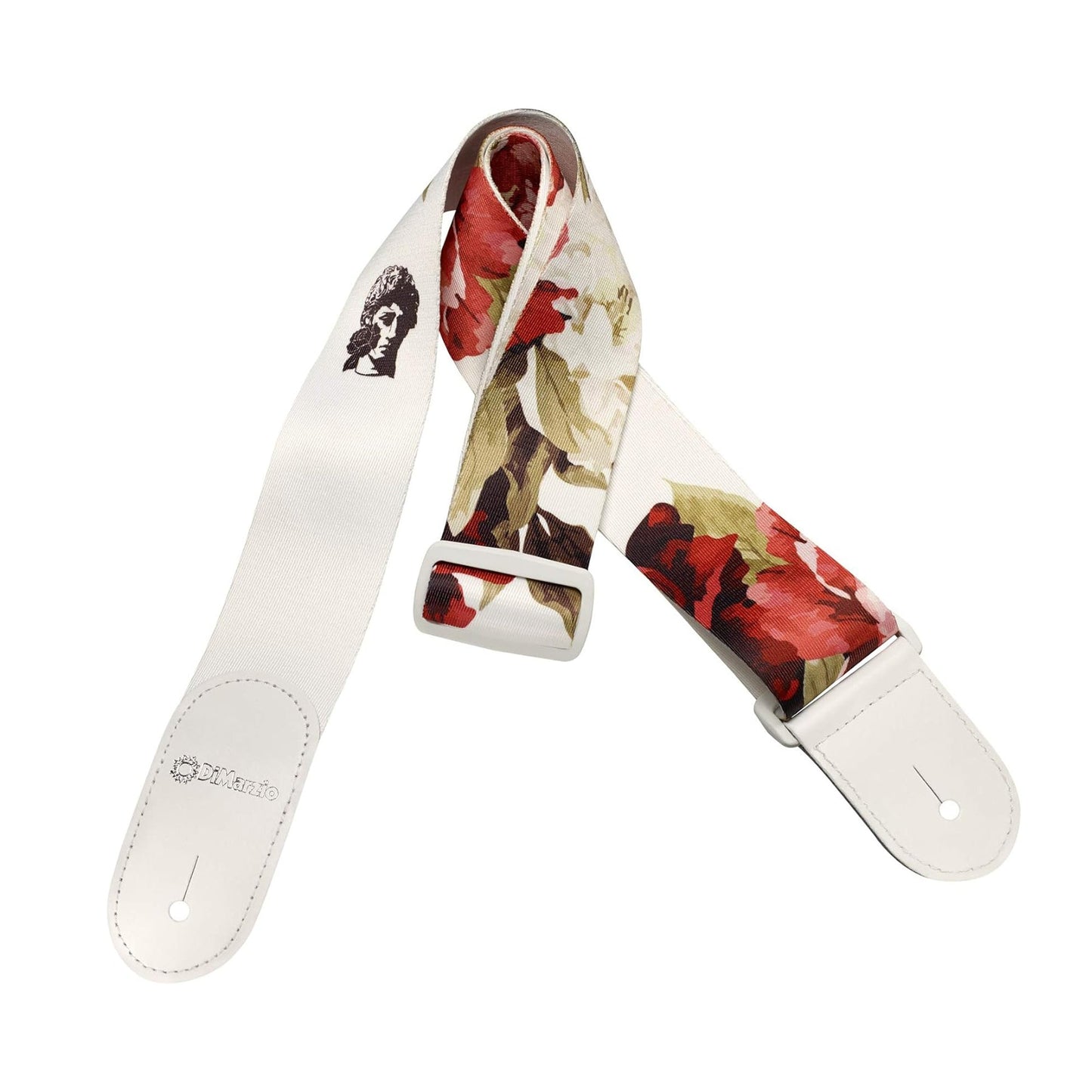 DiMarzio DD3147 Floral Muse Microfiber Guitar Strap | White