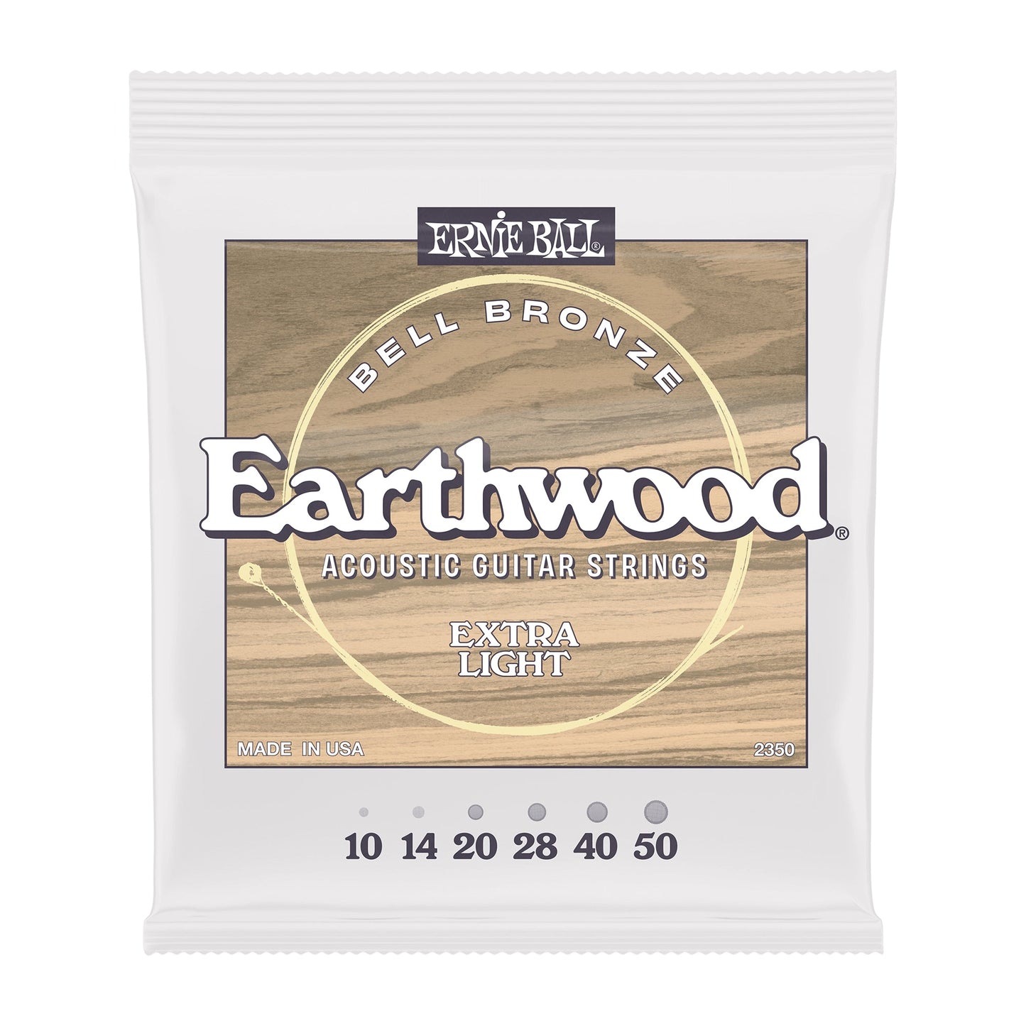 Ernie Ball P02350 Earthwood Bell Bronze Extra Light Acoustic Strings 10-50