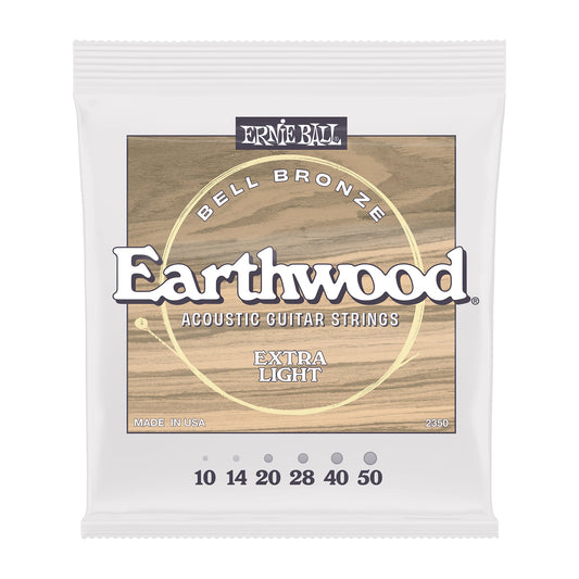 Ernie Ball P02350 Earthwood Bell Bronze Extra Light Acoustic Strings 10-50