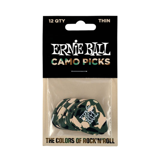Ernie Ball P09221 Cellulose Picks Thin Camouflage 12 Pack