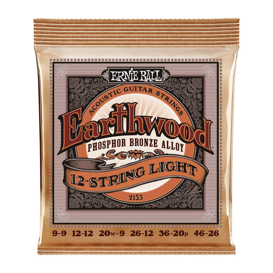 Ernie Ball P02153 Earthwood Phosphor Bronze Light 12-String Acoustic Strings 9-46