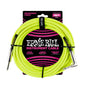 Ernie Ball P06085 Braided Instrument Cable Straight/Angle 18ft Neon Yellow