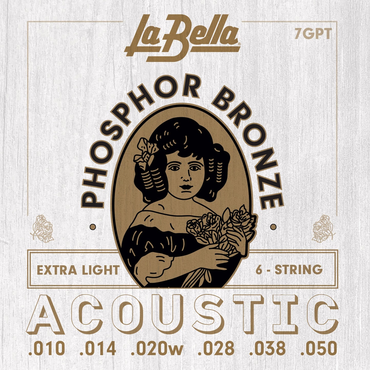 LaBella 7GPT Acoustic Guitar Strings | Extra Light Phosphor Bronze
