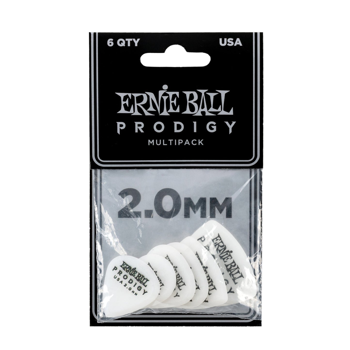 Ernie Ball P09343 Prodigy Multipack Picks 2.0mm White 6 Pack