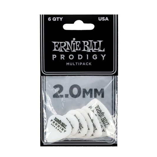 Ernie Ball P09343 Prodigy Multipack Picks 2.0mm White 6 Pack