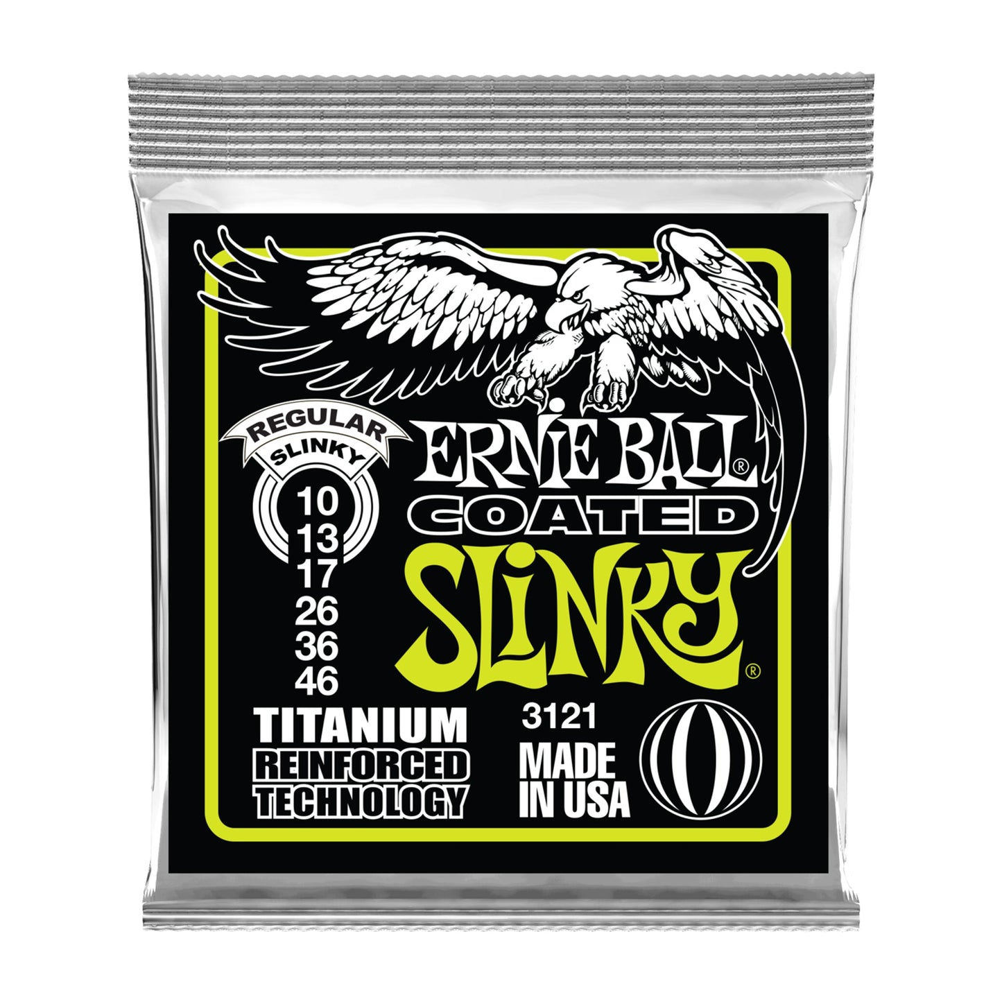 Ernie Ball P03121 Regular Slinky Coated Titanium RPS Electric Strings 10-46