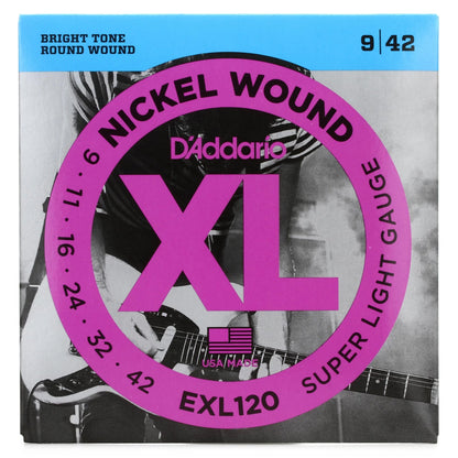 D'Addario EXL120 XL Nickel Electric Guitar Strings Super Light 9-42