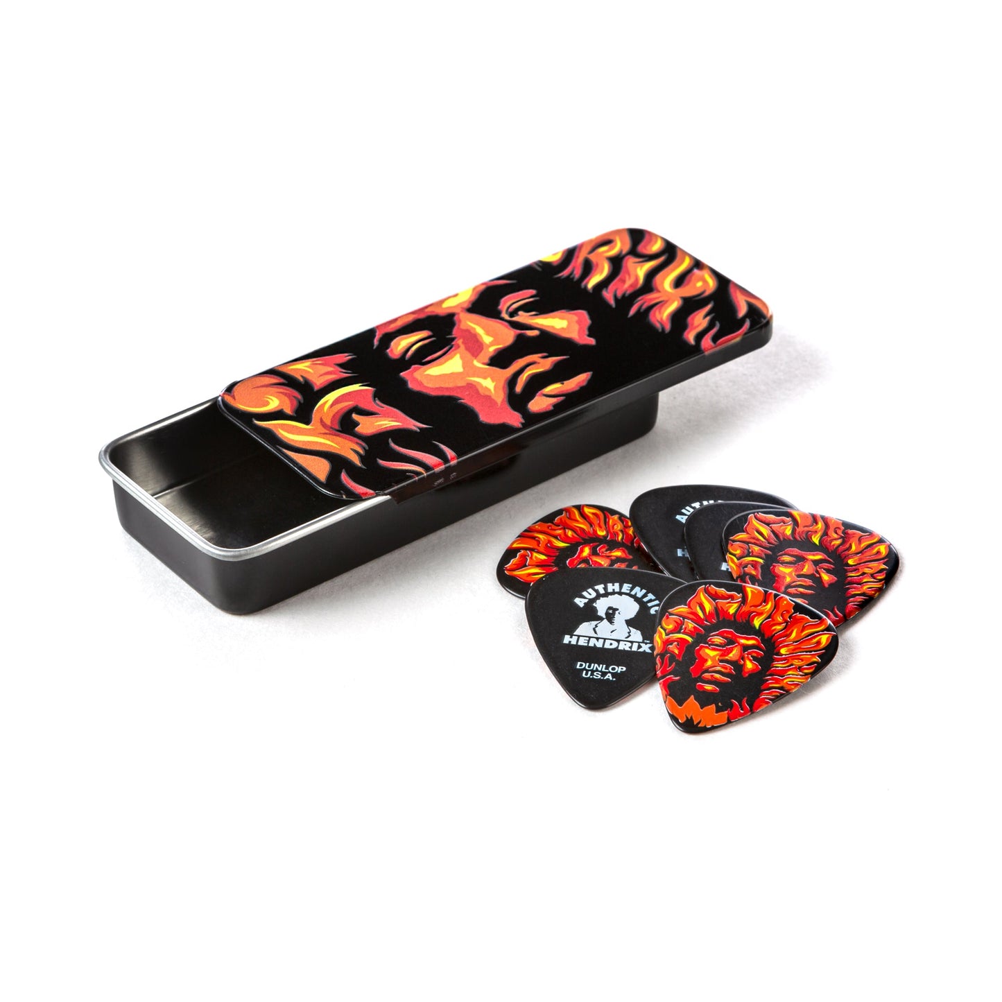 Dunlop JHPT14H Jimi Hendrix Voodoo Fire Pick Tin