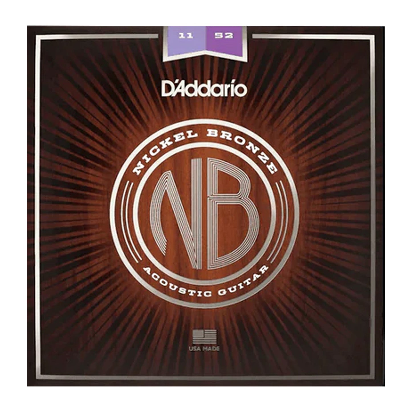 D'Addario NB1152 Nickel Bronze Acoustic Guitar Strings Custom Light