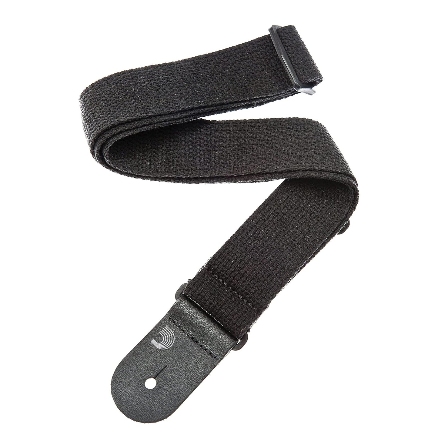 D'Addario 50CTPL00 Planet Lock Cotton Guitar Strap Black 50mm