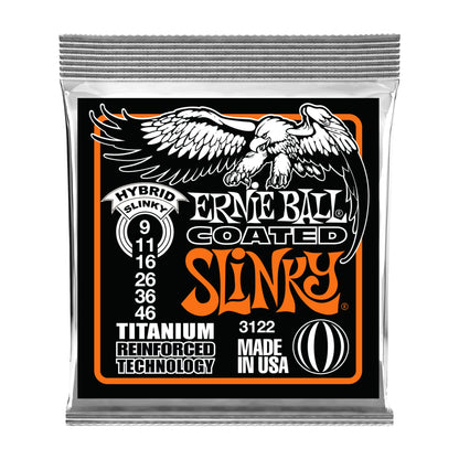 Ernie Ball P03122 Hybrid Slinky Coated Titanium RPS Electric Strings 9-46
