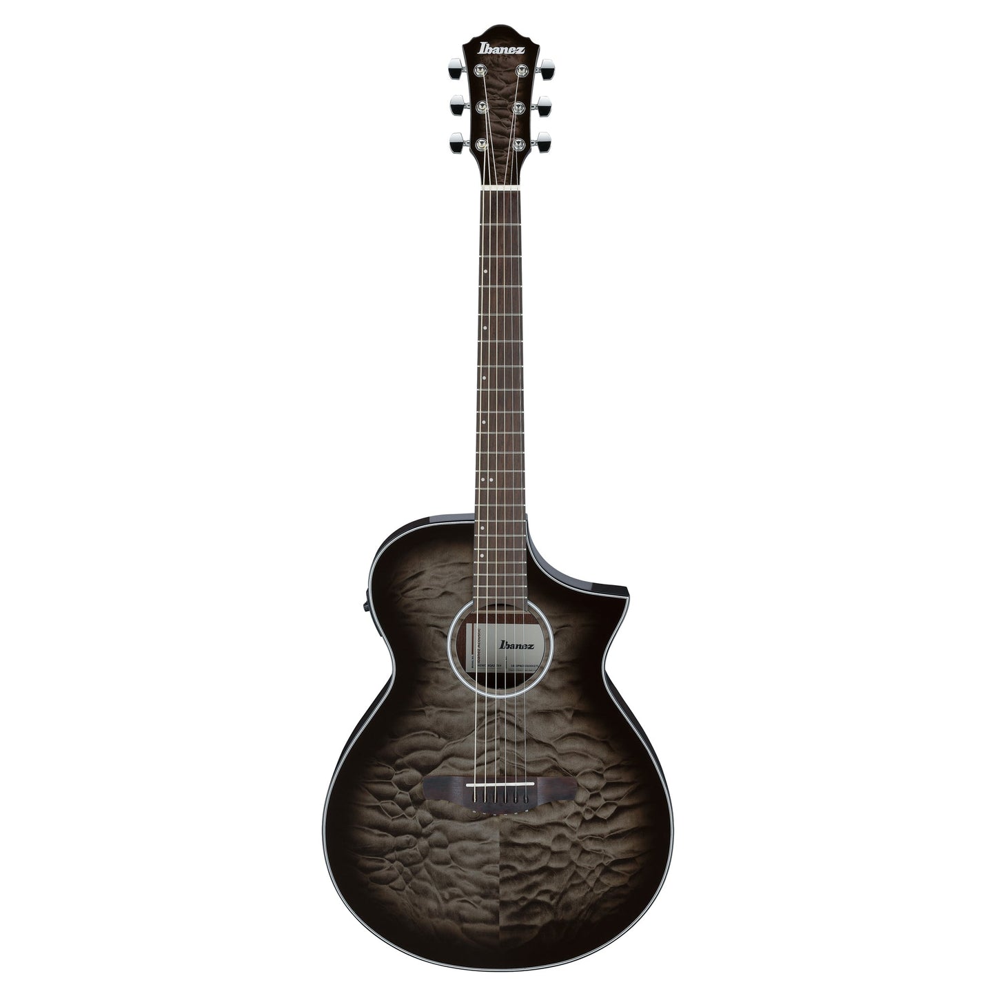 Ibanez AEWC16QA-TKH - Acoustic Electric Guitar | Transparent Black Sunburst High Gloss