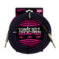 Ernie Ball P06397 Braided Instrument Cable 25ft Purple/Black