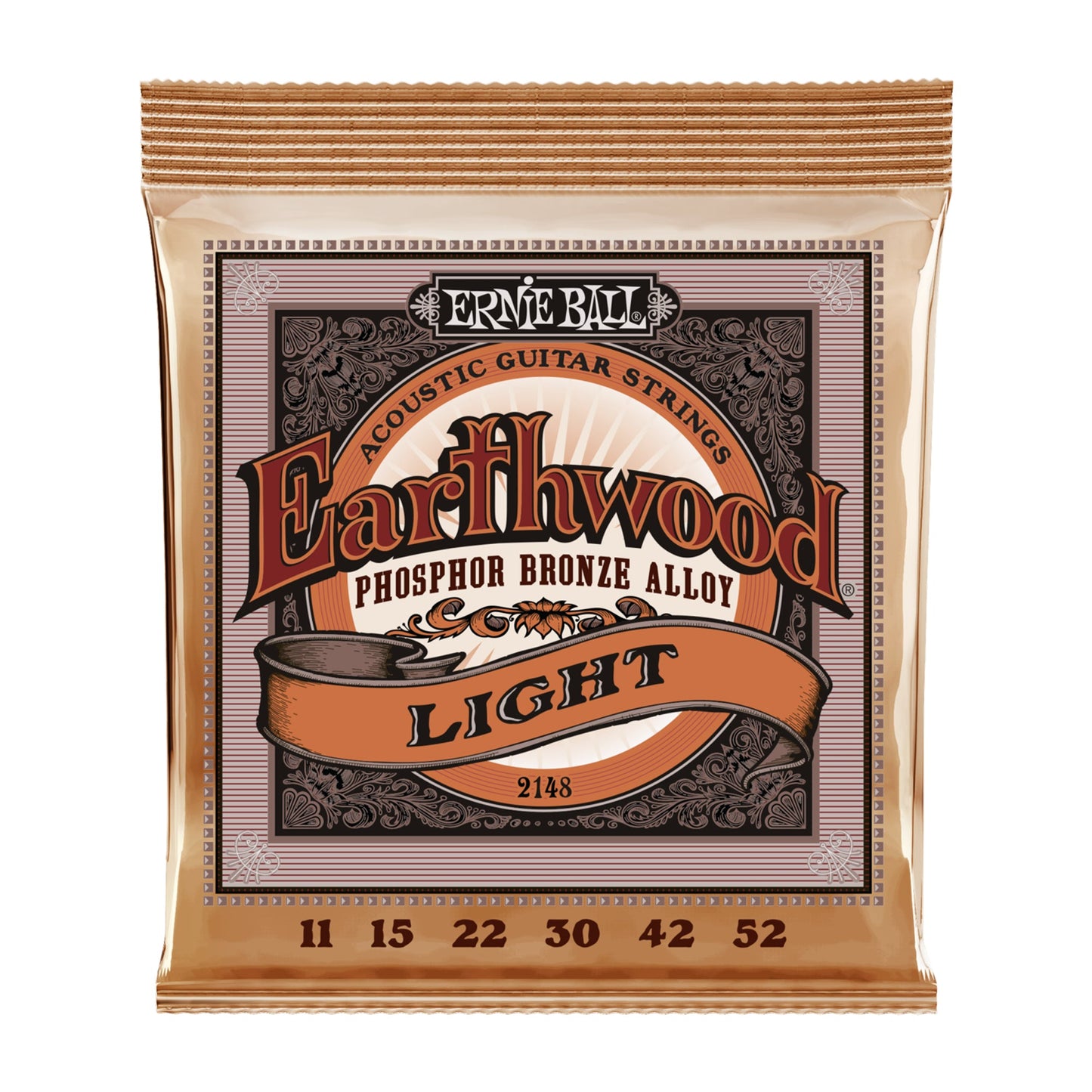 Ernie Ball P02148 Earthwood Phosphor Bronze Light Acoustic Strings 11-52