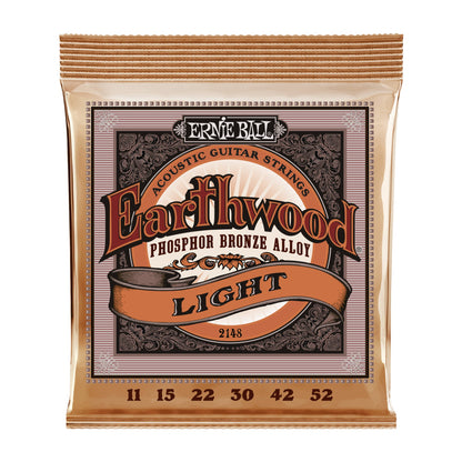 Ernie Ball P02148 Earthwood Phosphor Bronze Light Acoustic Strings 11-52
