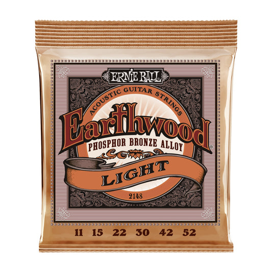 Ernie Ball P02148 Earthwood Phosphor Bronze Light Acoustic Strings 11-52