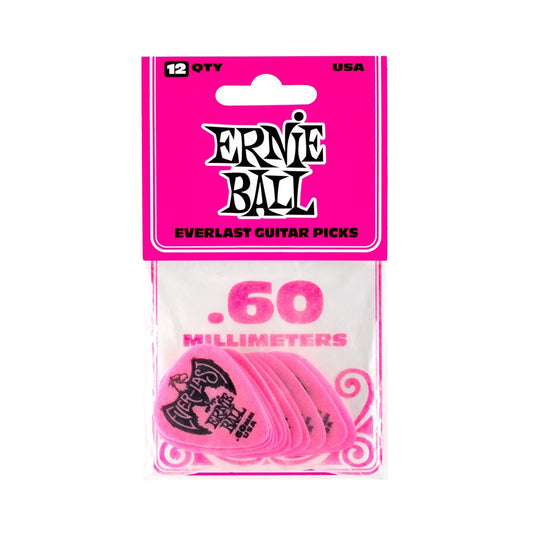 Ernie Ball P09179 Everlast Picks 0.60mm Pink 12 Pack