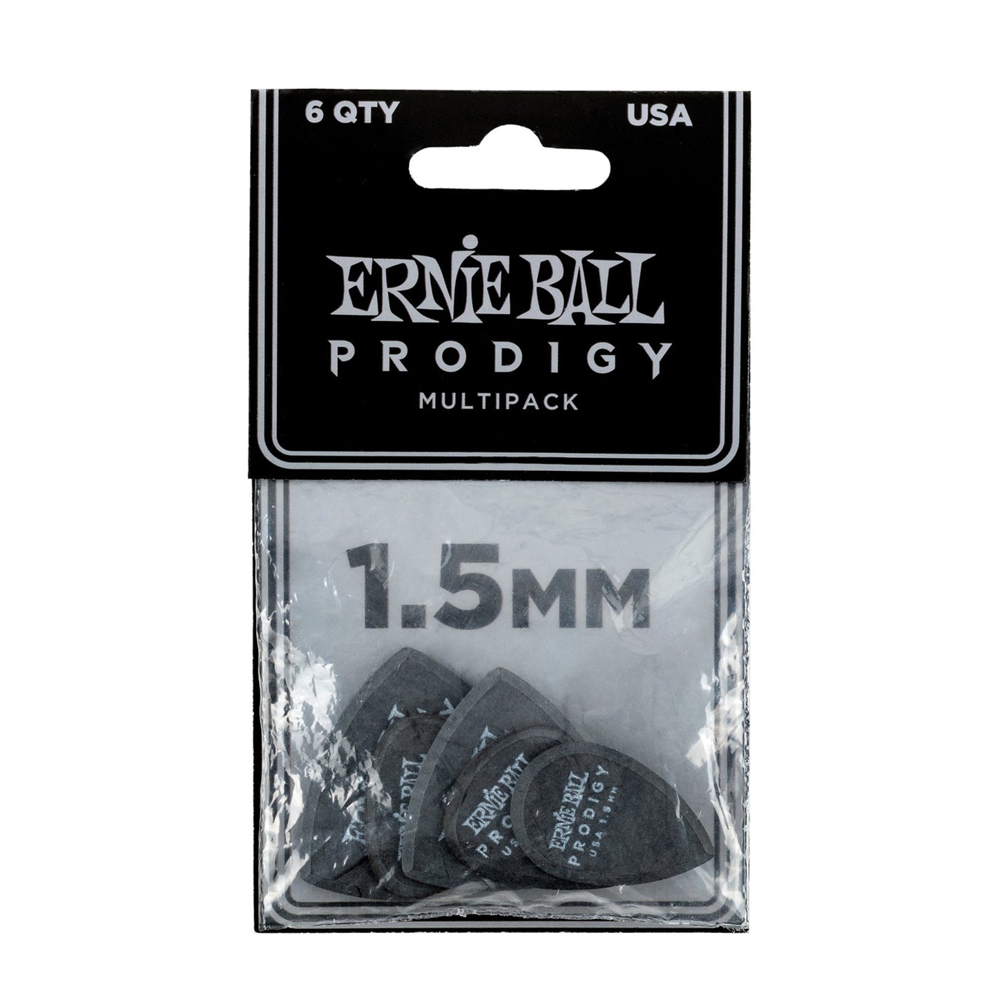 Ernie Ball P09342 Prodigy Multipack Picks 1.5mm Black 6 Pack