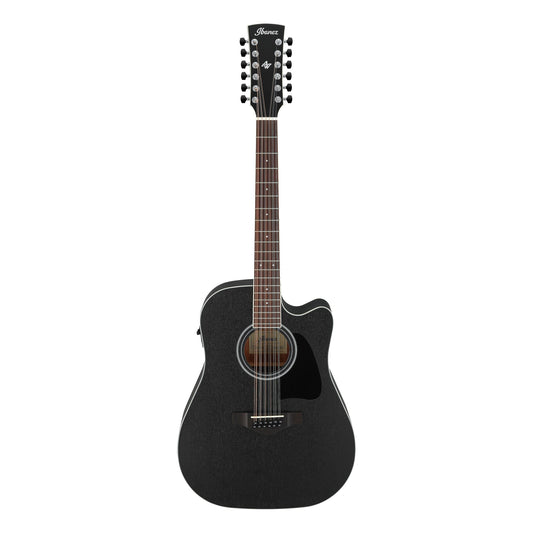Ibanez AW8412CE-WK - 12-String Acoustic Electric Guitar | Weathered Black