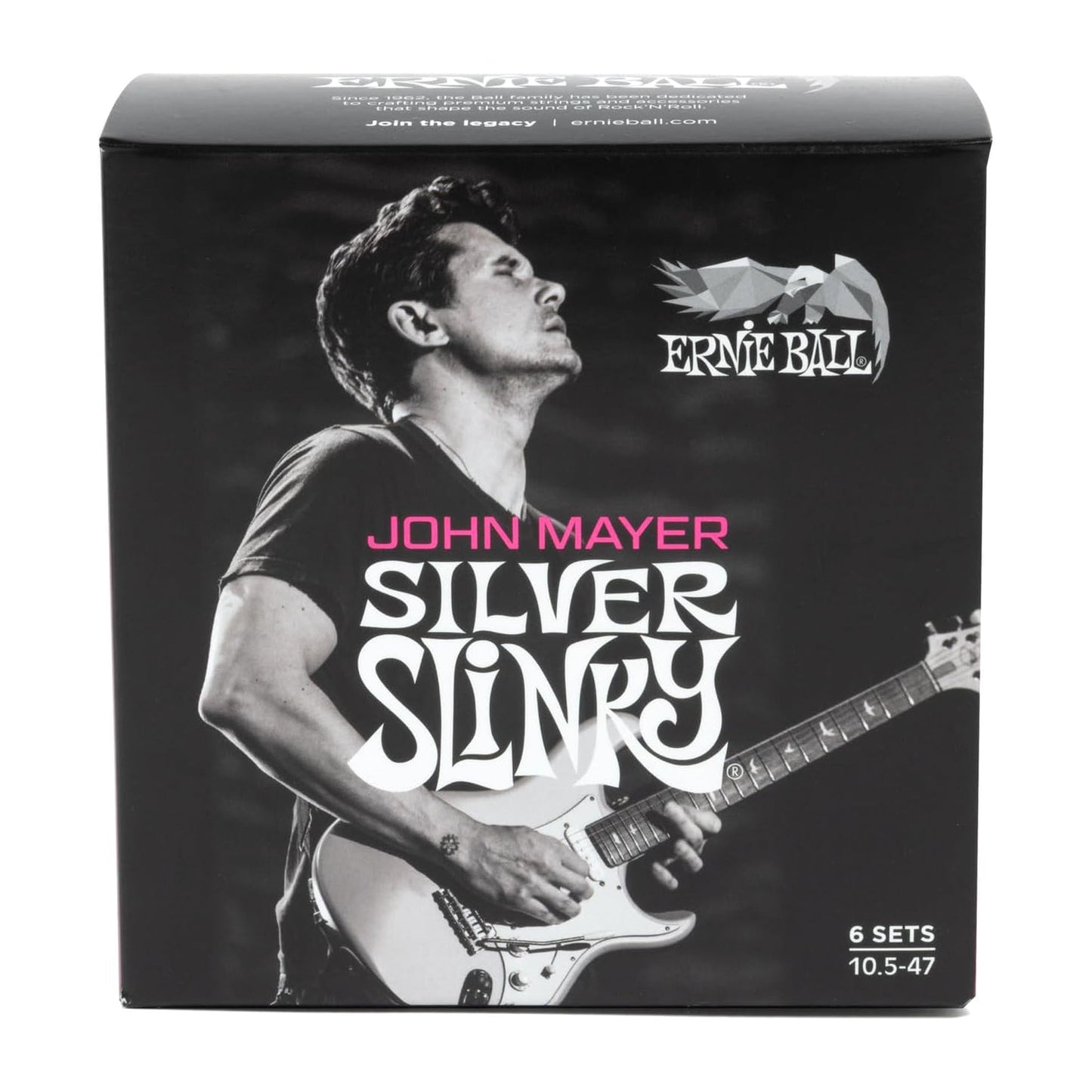 Ernie Ball P03817 John Mayer Silver Slinky Nickel Wound Strings 10.5-47 6-Pack