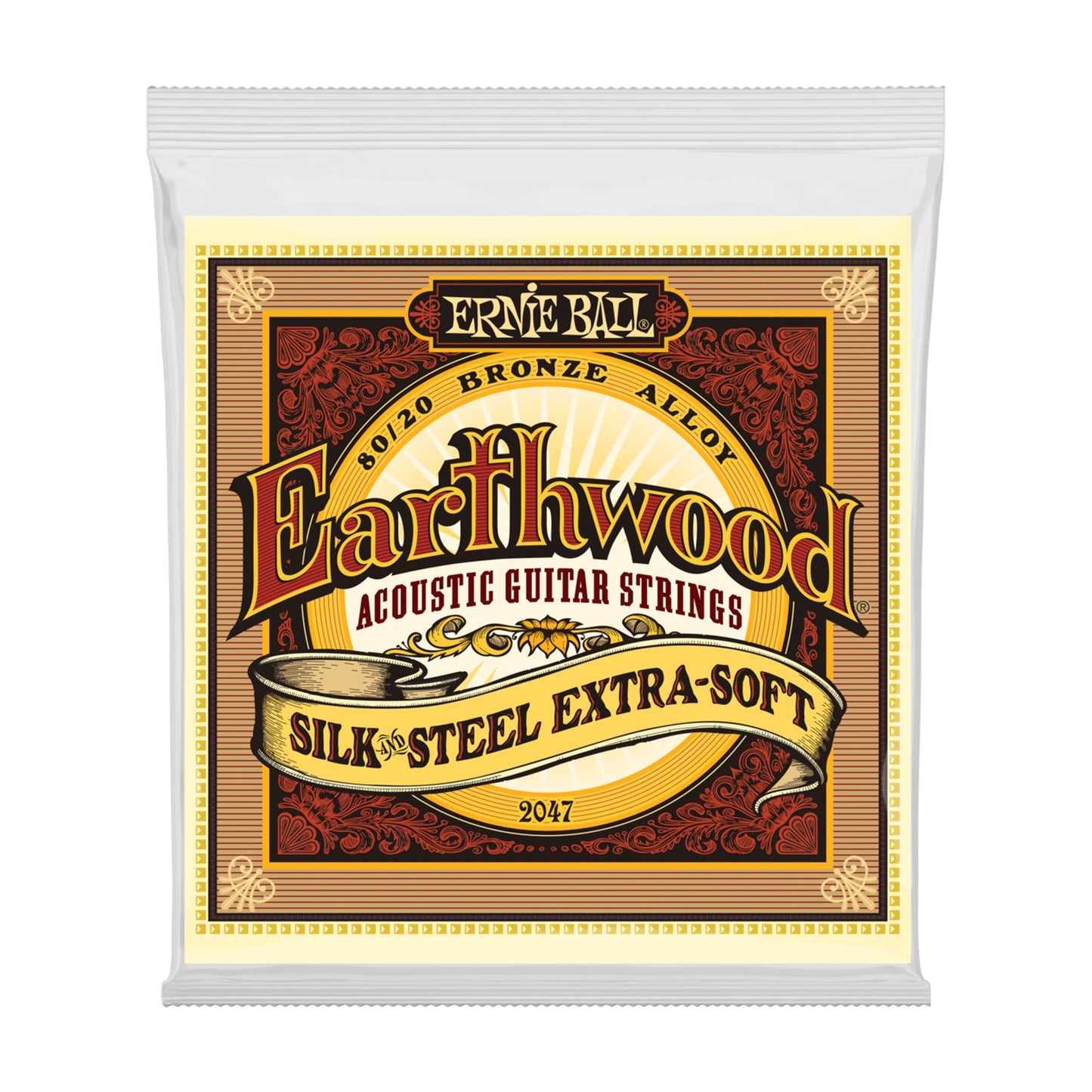 Ernie Ball P02047 Earthwood Silk & Steel Extra Soft Acoustic Strings 10-50
