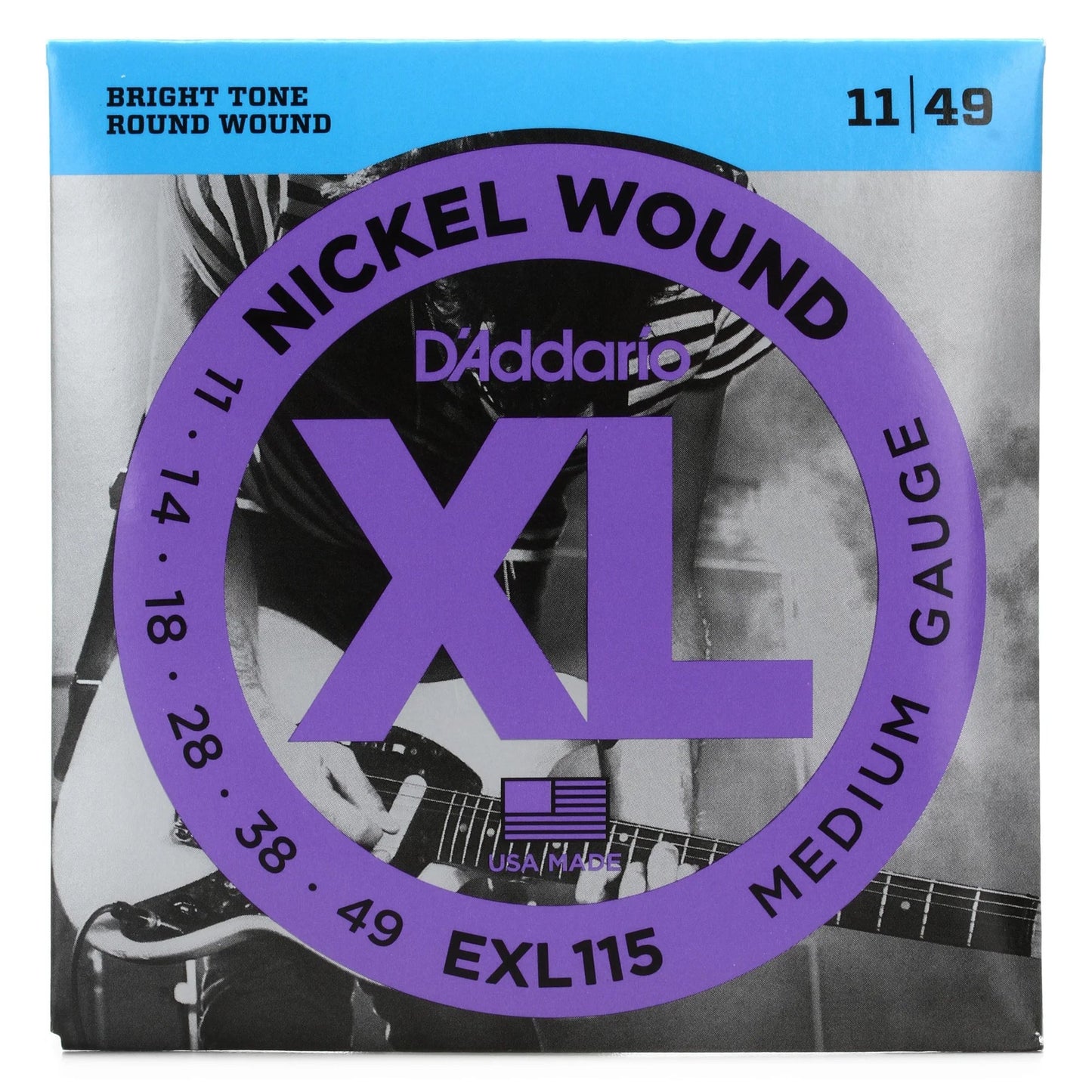 D'Addario EXL115 XL Nickel Electric Guitar Strings Medium 11-49